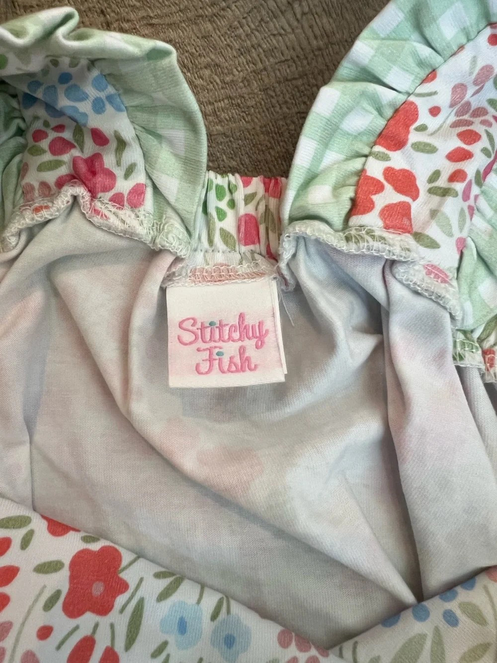 Girls Floral Bubble Romper - 3T - Picture 3 of 7